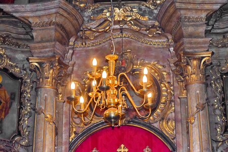 Religion chandelier altar photo