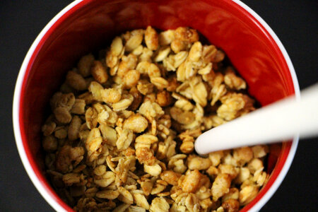 Milk Being poured into Cereal photo