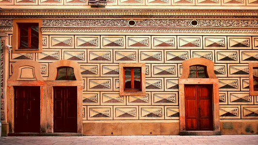 Wall building patterns in Prague, Czech Republic photo