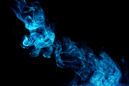 Blue swirly smoke background photo