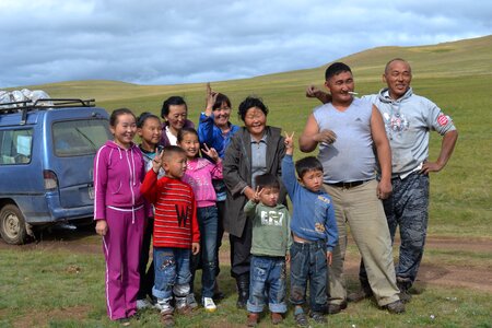 Mongolia steppe children photo