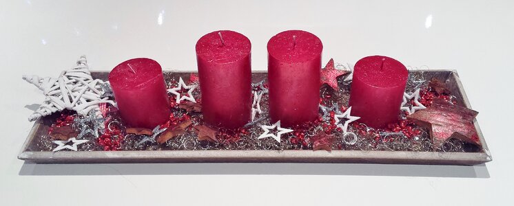 Christmas time candles arrangement photo