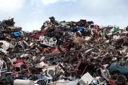 Garbage metal scrap yard photo