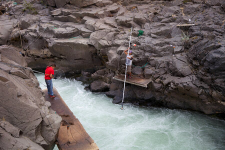 Tribal members fishing in the Klickitat River-1 photo