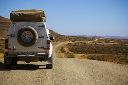 Namibia jeep gravel road photo