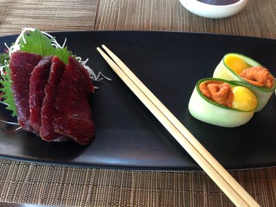 Blue Whale Meat Sashimi - Japanese Food