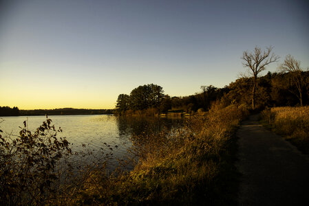 Late afternoon by the lake landscape
