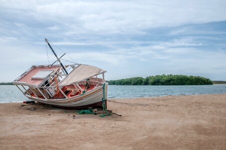 Coast wooden shipwreck photo