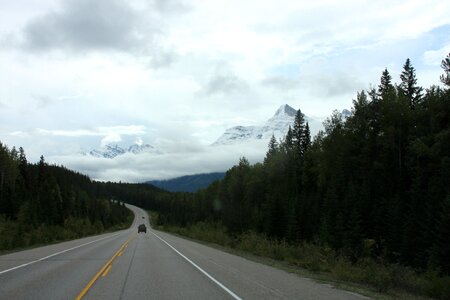 Beautiful landscape of a road through Rocky Mountains photo