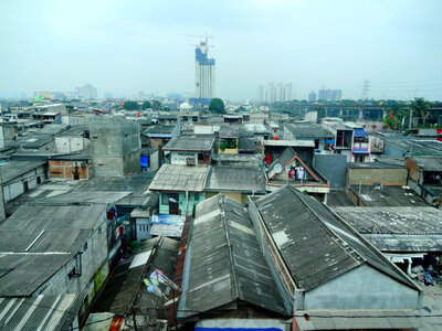Cityscape of Jakarta, Indonesia with lots of buildings photo