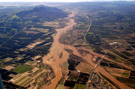 Aerial photo of Santa Clara River during flood photo