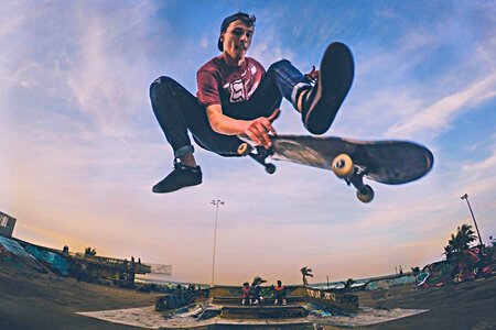 Skateboarder in Air photo