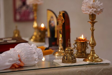 Candlelight candles orthodox photo