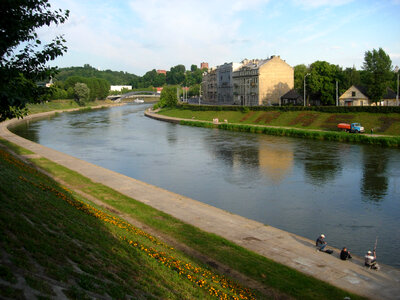 Neris River at Green Bridge, Vilnius photo