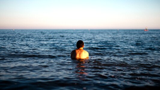 Man ocean standing