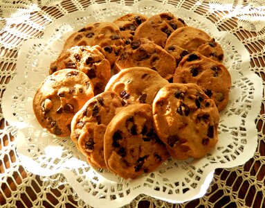 Chocolate Chip Cookies in a basket photo