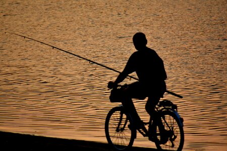Beach bicycle dusk