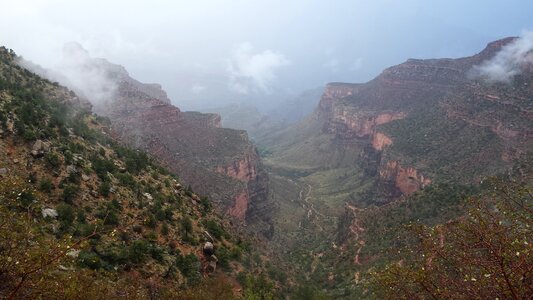 Bright Angel Trail winds into the Grand Canyon photo