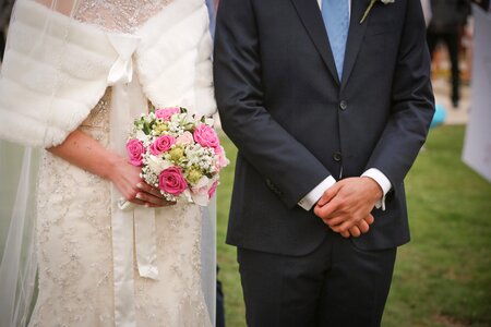 Wedding wedding bouquet wedding dress photo