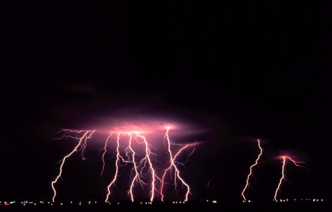 Lightning Storm from the clouds in Norman, Oklahoma photo