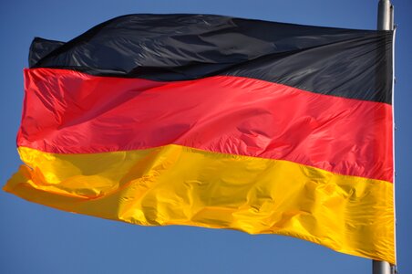 German flag black red gold flutter photo