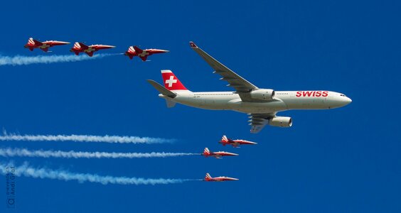 Swiss airline patrol suisse flyby photo