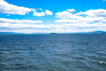 Landscape view across Yellowstone Lake