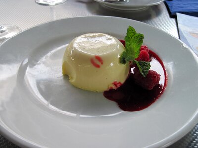 Delicious raspberries ice-cream photo