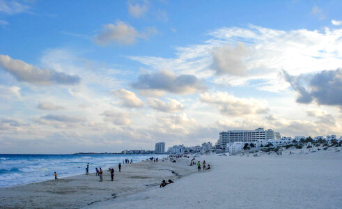 Beach landscape in Cancun, Mexico photo