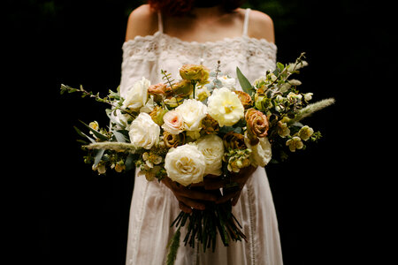 Wedding Bouquet in Bride's Hands photo