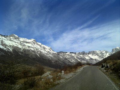 Roadway through the Mountains in Albania photo