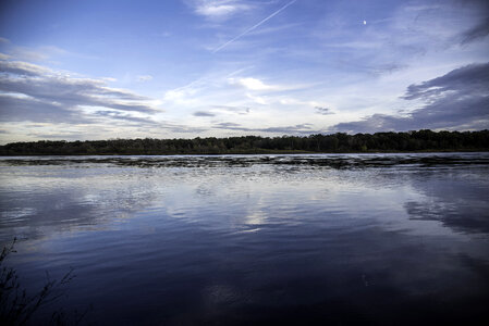 Waters of the peaceful Wisconsin River at Ferry Bluff