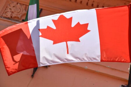 Canadian flag emblem photo