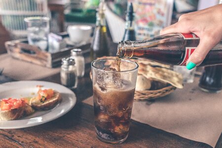 Pouring Drink Restaurant Dinner Table photo