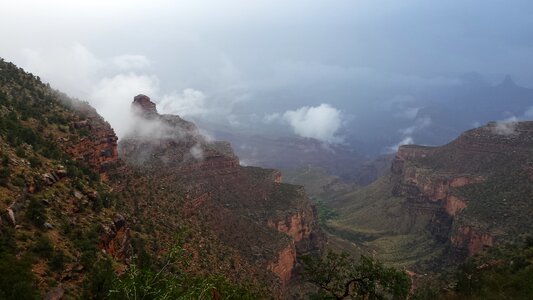 Bright Angel Trail winds into the Grand Canyon photo