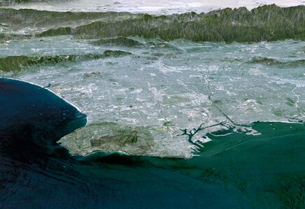 Satellite Image of the Los Angeles Basin, California photo