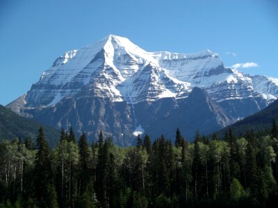 Beautiful sunny landscape with Mount Alberta, Canada photo
