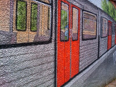 Railway wall painted