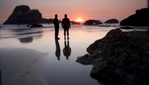 Landscape and sunset on the California Coast photo