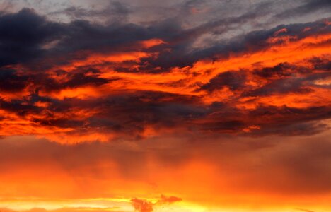 Red clouds the evening sky photo