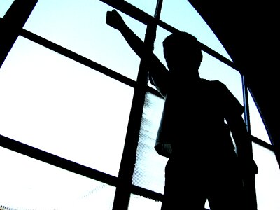 Child winner silhouette