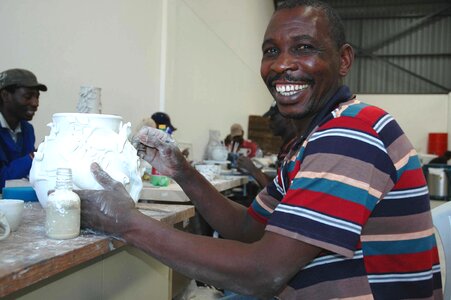 Business ceramic construction worker