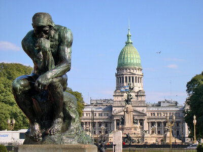 Rodin's Thinker in front of congress at Buenos Aires, Argentina photo