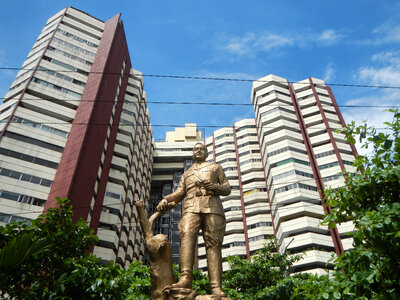 Towers and Statue in Manila, Philippines photo