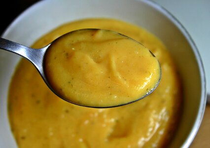 Orange vegetable soup lunch photo