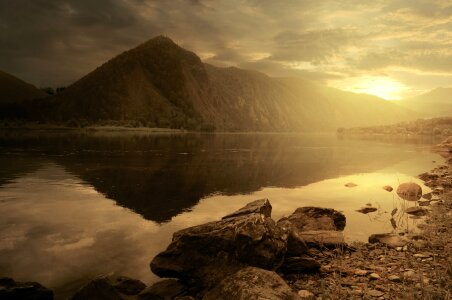 River evening sunset