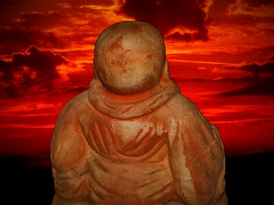 Sunset asia buddhism photo