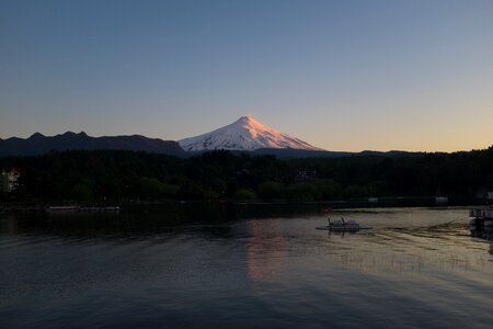 Sunset Over Mountain Lake photo