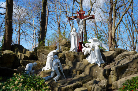 Jesus on a wooden cross photo