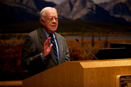 Jimmy Carter speaks at the Arctic National Wildlife Refuge 50th anniversary symposium-1
